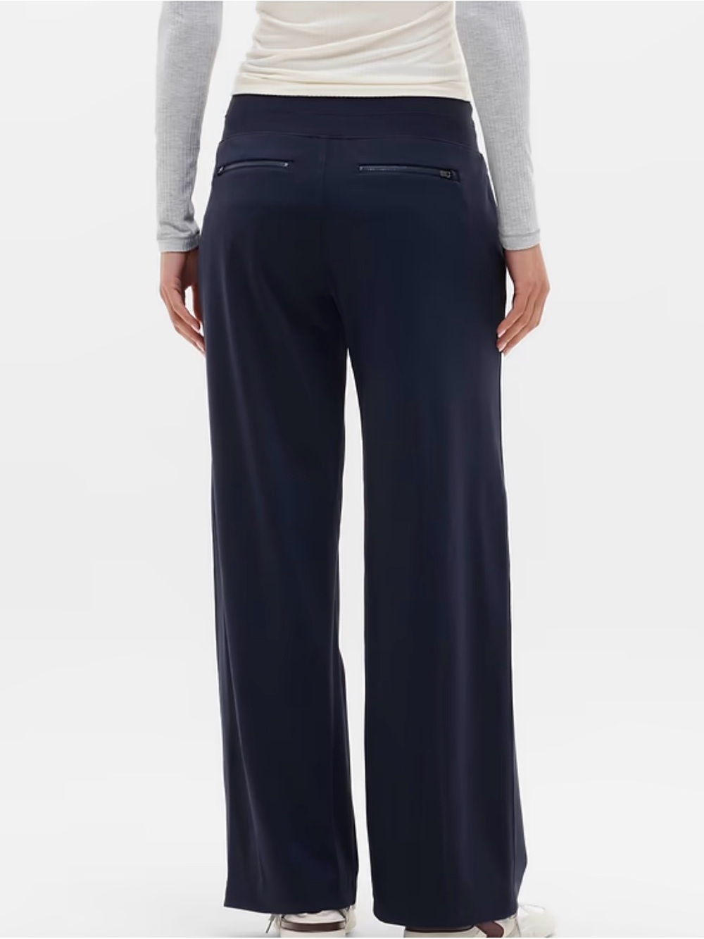 Athleta Venice Navy Wide-Leg Pull-On Pants